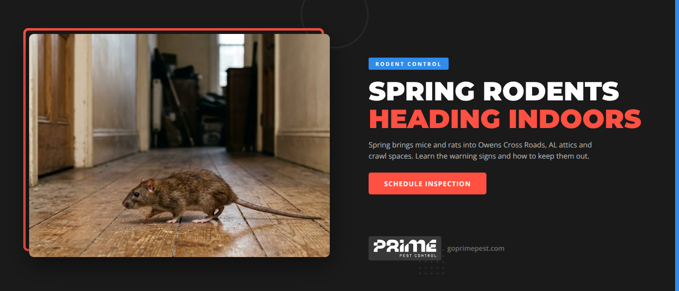 Spring Rodents in Owens Cross Roads, AL Attics
